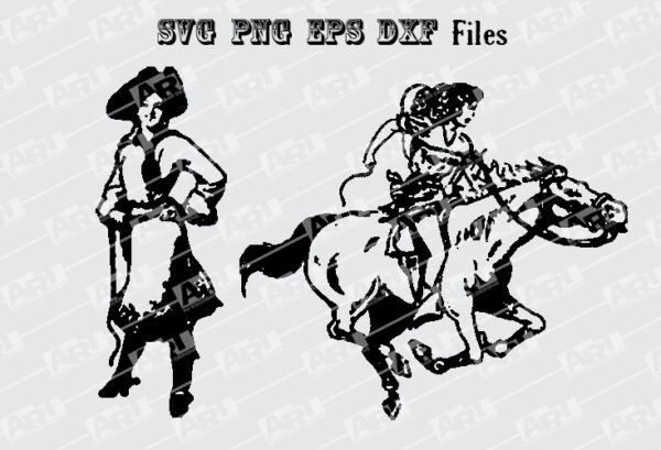 Cowgirls SVG, Western SVG / Clip Art Bundle - Image 4